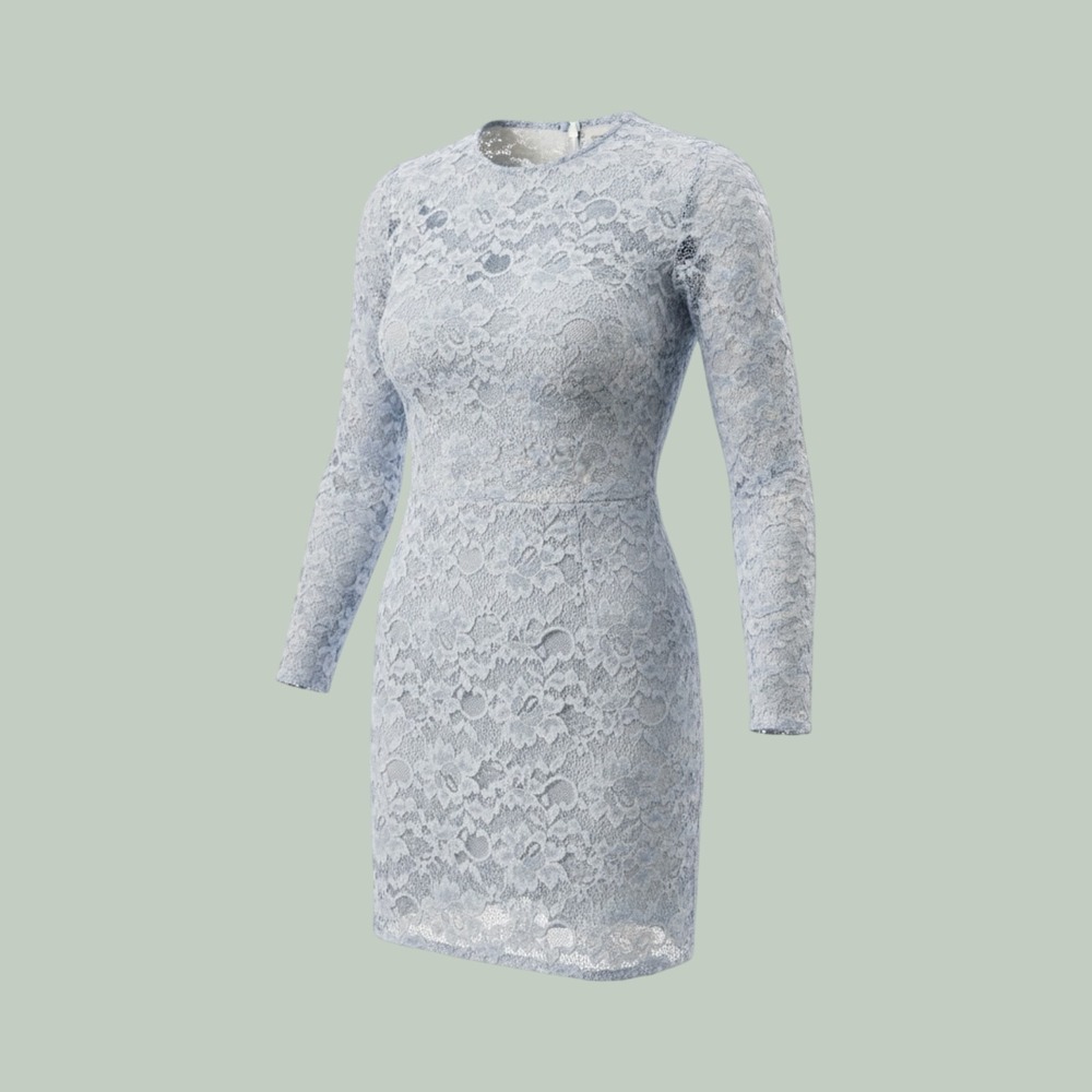 Coquette Cottagecore Floral Lace Open Mini Dress Women 4 Blue Mango MNG Suit